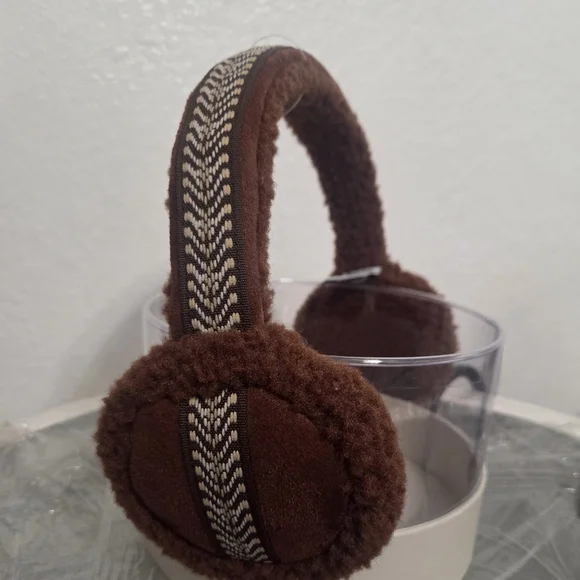 UGG Chocolate Brown Earmuffs Faux Fur W/ gift Box - Picture 4 of 4